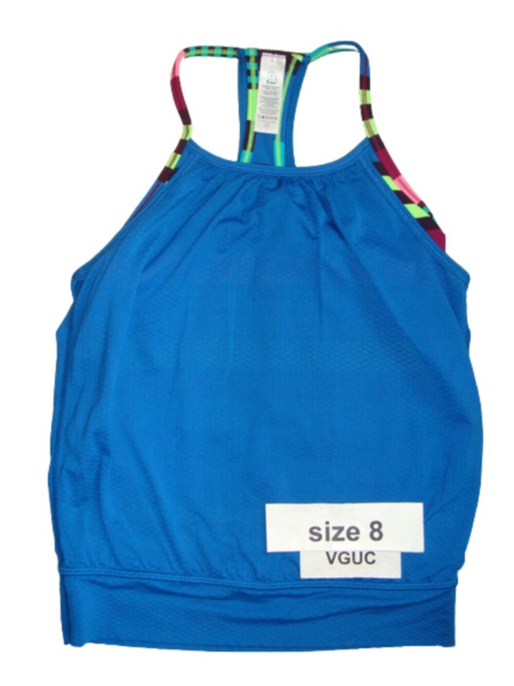 Ivivva Girl by Lululemon 🍋 Double Dutch Tank top blue double layer size 8